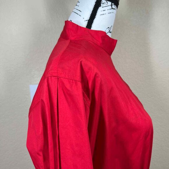 Zara basic red blouse Asymmetrical mock neck long sleeve size S cyber core - Picture 8 of 14